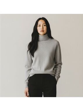 Lauren Ralph Lauren Silk Cashmere Gray Turtleneck Sweater Women’s Size XL